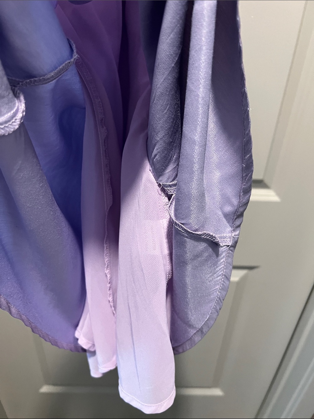 Hello Molly Lavender Satin V-Neck Mini Slip Dress with Bow Tie Back - Picture 7 of 7
